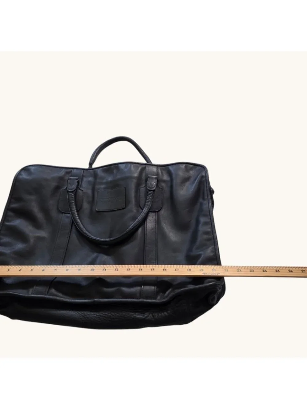 Vtg Nienkämper Clamshell Travel Garment Bag Black Leather Overnight Briefcase